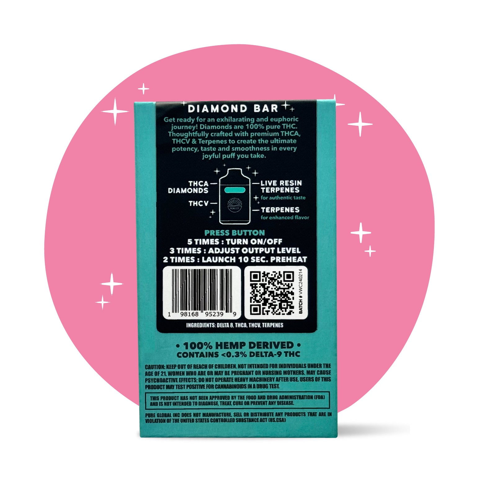 Wholesale - Realize Diamond Bar, Wedding Cake - 4g Disposable Vape